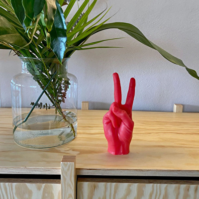 CANDLE HAND Peace Mum Kırmızı
