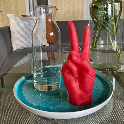 CANDLE HAND Peace Mum Kırmızı