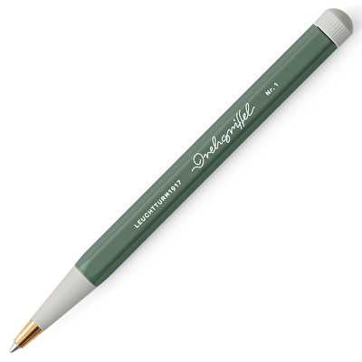 LEUCHTTURM Drehgriffel, Kraliyet Mavisi Mürekkepli Tükenmez Kalem, Zeytin Yeşili