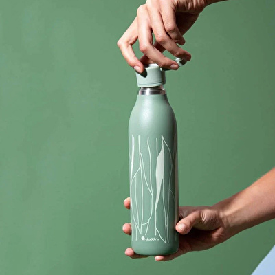 ALADDIN 0.6L CityLoop Thermavac™ eCycle Stainless Steel - Çelik Su Termosu - Sage Leaf Print