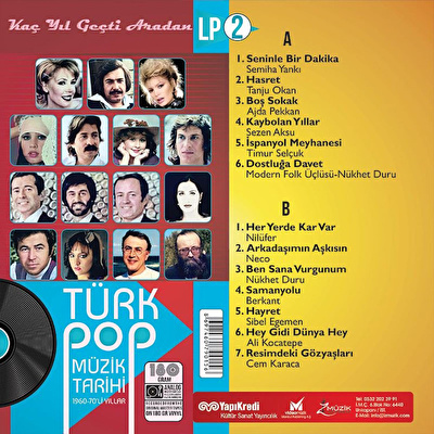 Türk Pop Müzik Tarihi 1960-70'lı Yıllar / LP Vol.2 (Renkli Plak)