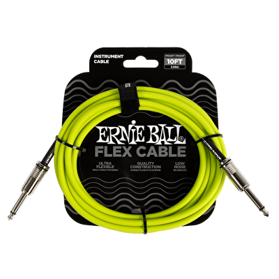 ERNIE BALL P06414 Flex Enstrüman Kablosu 10ft-Yeşil