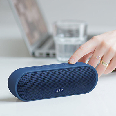 Tribit MaxSound Plus T-BTS25M 2x12W 20 Saat Oynatma Süresi IPX7 Su Geçirmez Taşınabilir TWS Bluetooth Hoparlör Mavi
