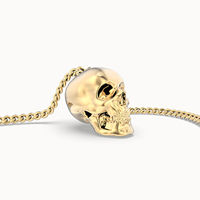 CHOCLI 18 Ayar Altın Kaplama Skull Kolye
