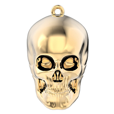 CHOCLI 18 Ayar Altın Kaplama Skull Kolye
