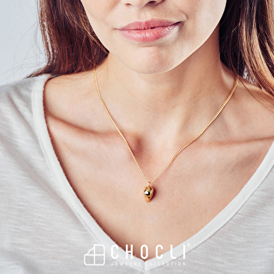 CHOCLI 18 Ayar Altın Kaplama Skull Kolye