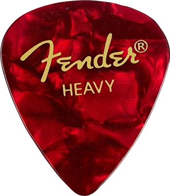 Fender 351 Shape Premium Picks Heavy 12'li Paket Kırmızı Pena