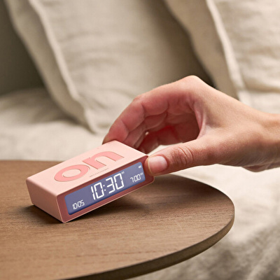 LEXON Flip Mini Şarj Edilebilir Alarm Saat  Pembe