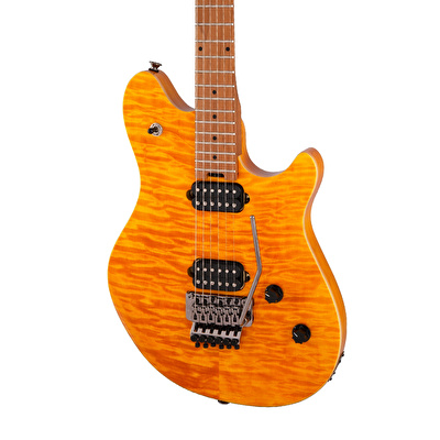EVH Wolfgang WG Standard QM Baked Akçaağaç Klavye Transparent Amber Elektro Gitar