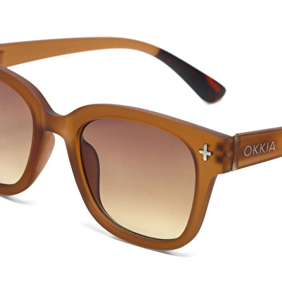 OKKIA Giovanni Kahverengi Lens Unisex Güneş Gözlüğü  Kahverengi