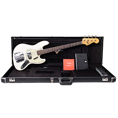 Fender Custom Shop Limited Edition 1964 Jazz Bass Journeyman Relic Aged Olympic White Bas Gitar