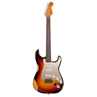 Fender Custom Shop Limited Edition 1959 Stratocaster Heavy Relic Roasted Akçaağaç Klavye Wide Fade 3 Color Sunburst Elektro Gitar