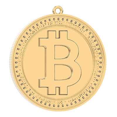CHOCLI 18 Ayar Altın Kaplama Bitcoin Kolye