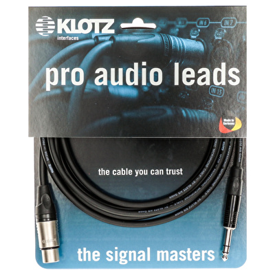 Klotz M1 MY206 TRS x Female XLR Klotz Uçlu Siyah 7.5mt Balanslı Kablo