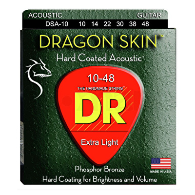 DR DSA10 DRAGON SKIN 10-48 Lite Akustik Gitar Teli