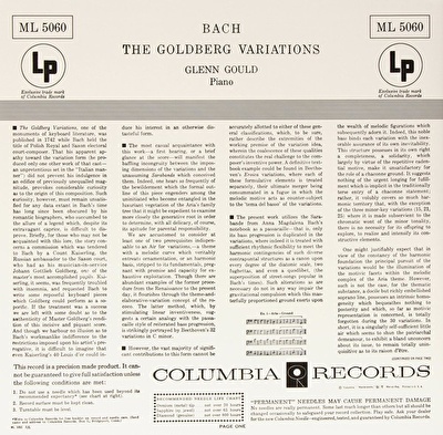Bach : Glenn Gould – The Goldberg Variations (2015 Reissue, Remastered Mono)