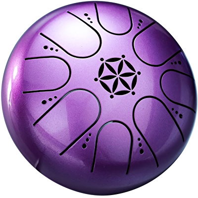 YOGIXO YGX-TCT8GP Çantalı Yaşam Çiçeği Tongue Drum 5 İnç (8 Notalı) Galaxy Purple