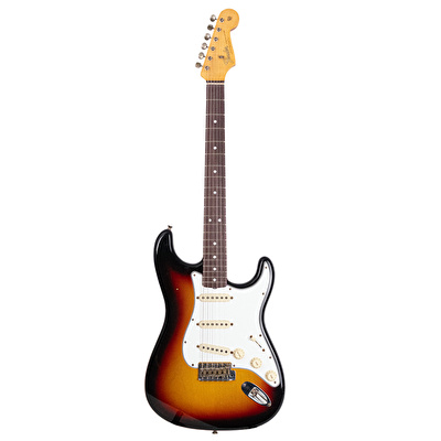Fender Custom Shop 1961 Stratocaster Heavy Relic Black Super Faded Aged 3 Ton Sunburst Elektro Gitar