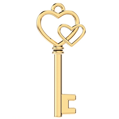 CHOCLI 18 Ayar Altın Kaplama Love Key Kolye