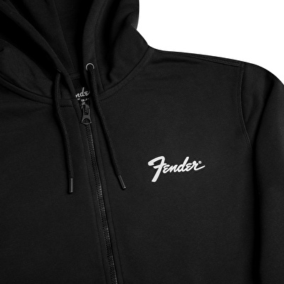 FENDER® Transition Logo Fermuarlı Siyah Hoodie