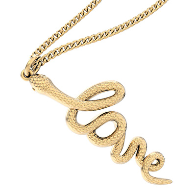 CHOCLI 18 Ayar Altın Kaplama Love Snake Kolye