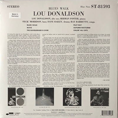 Lou Donaldson – Blues Walk (Blue Note Classic Series)