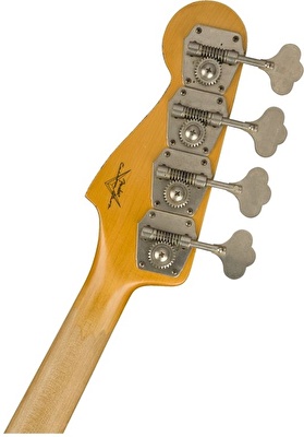 Fender Custom Shop 1961 Jazz Bass Heavy Relic Gülağacı Klavye Aged Olympic White Bas Gitar