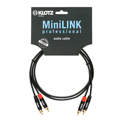 Klotz Pro Twincable Altın Uçlu 2x RCA - 2x RCA 3mt İkili Siyah Kablo