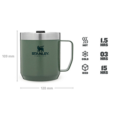 STANLEY 0.35L Classic Mug - Hammertone Green Klasik Kamp Bardağı