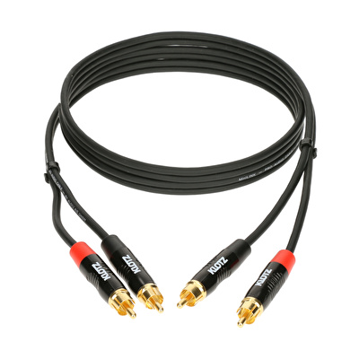 Klotz Pro Twincable Altın Uçlu 2x RCA - 2x RCA 90cm İkili Siyah Kablo