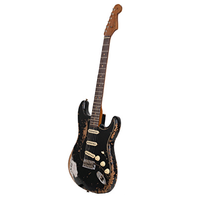 Fender Custom Shop Limited Edition Dual-Mag II Stratocaster Super Heavy Relic Aged Black Elektro Gitar