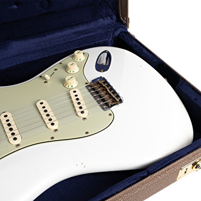 Fender Custom Shop 1964 Stratocaster Journeyman Relic Gülağacı Klavye Aged Olympic White Elektro Gitar