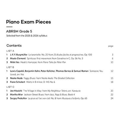 Piano Exam Pieces 2025 & 2026, ABRSM Grade 5 : Selected from the 2025 & 2026 Syllabus