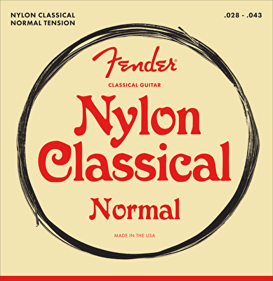 Fender Nylon Classic Strings 100 Clear/Silver Tie End Gauges .028-.043 String Sets - Klasik Gitar Teli