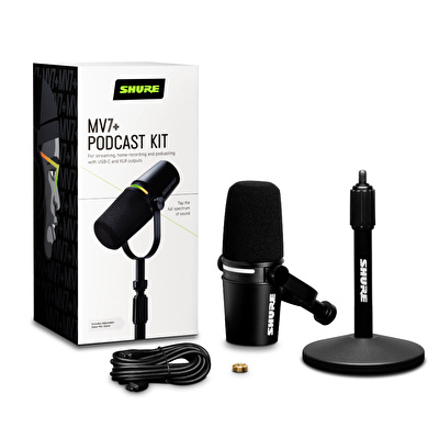 Shure MV7+-K-BNDL XLR/USB Gaming, Podcast ve Standlı Kayıt Mikrofonu Paketi