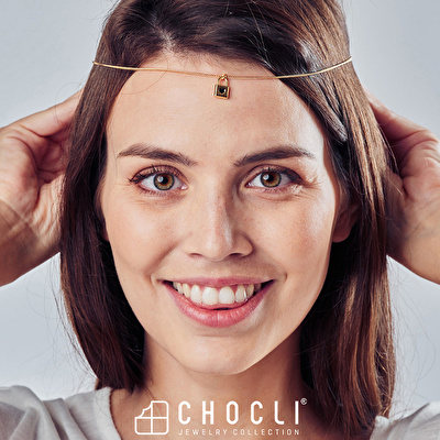 CHOCLI 18 Ayar Altın Kaplama Kilit Kolye