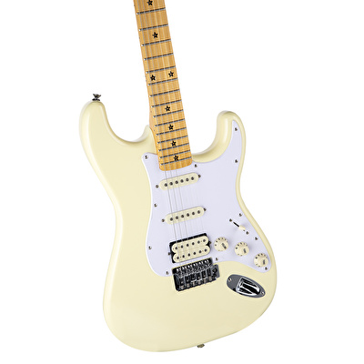 Kozmos KST-57RS-GMN-VWH 57 HSS Akçaağaç Klavye Beyaz Renk Elektro Gitar