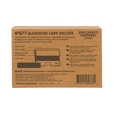 GENTLEMEN'S HARDWARE Alüminyum Kartlık Rfid Blocking