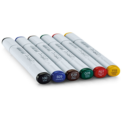 COPIC Sketch 6'lı Kalem Seti Bold Primaries