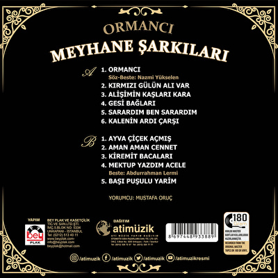 Mustafa Oruç - Meyhane Şarkıları