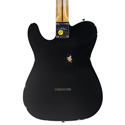Fender Custom Shop 1959 Telecaster Relic Akçaağaç Klavye Aged Black Elektro Gitar
