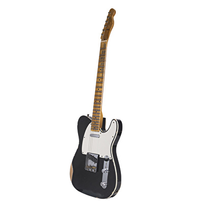 Fender Custom Shop 1959 Telecaster Relic Akçaağaç Klavye Aged Black Elektro Gitar