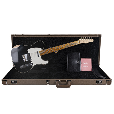 Fender Custom Shop 1959 Telecaster Relic Akçaağaç Klavye Aged Black Elektro Gitar