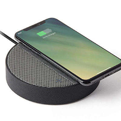 Lexon Oslo Energy Kablosuz Şarj Cihazı ve Bluetooth Hoparlör Gri