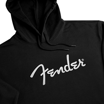 FENDER® Stratocaster Technical Drawing Loose Siyah Hoodie