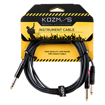 Kozmos KCL-317-3M Stereo TRS 6,35 - 2 x Mono TRS 6,35MM 3mt Kablo