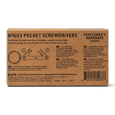 GENTLEMEN'S HARDWARE Cep Tornavida Seti Anahtarlık