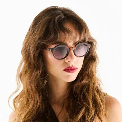 OKKIA Lauro Unisex Yuvarlak Güneş Gözlüğü Klasik Havana Siyah Gradyan