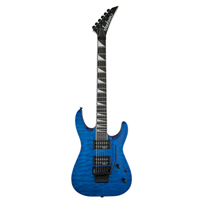 Jackson JS32Q Dinky Quilt Maple Arch Top Floyd Rose Amaranth Klavye Trans Blue Elektro Gitar