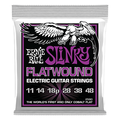 Ernie Ball Power Slinky Flatwound Elektro Gitar Teli 11-48